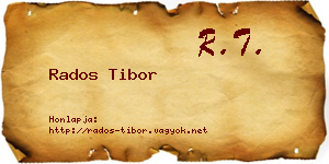 Rados Tibor névjegykártya